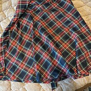 Allegra K Plaid Midi Skirt - Red, Yellow, Blue